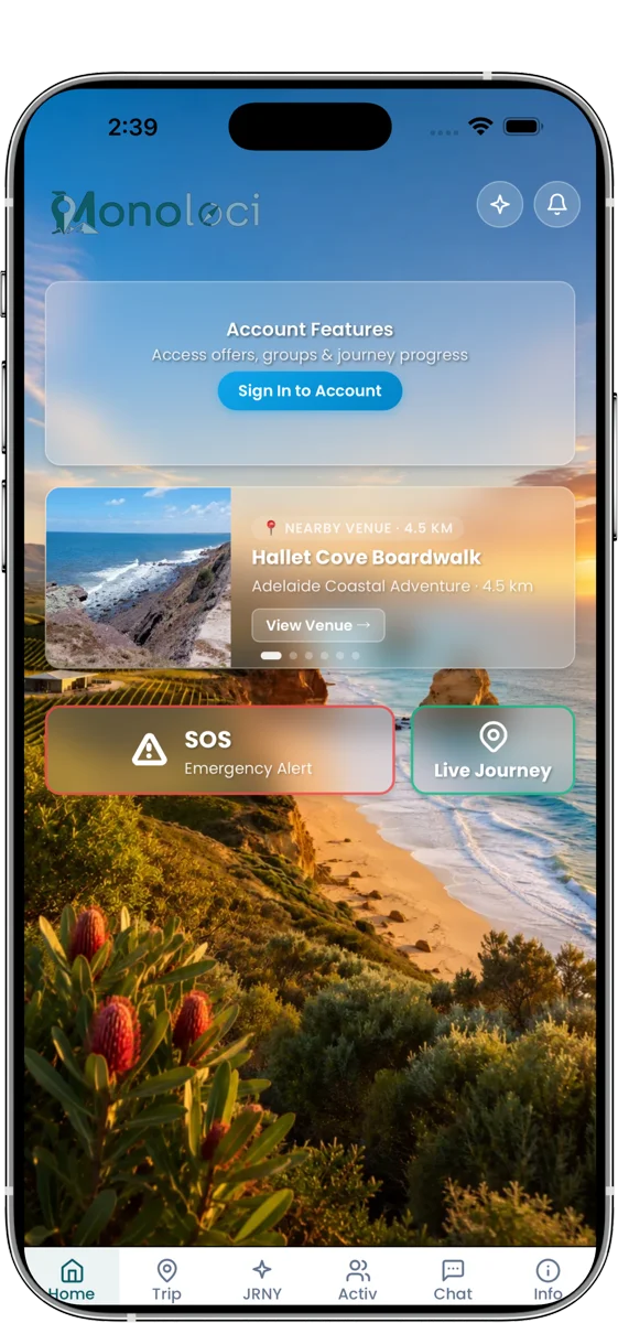 monoloci app home screen