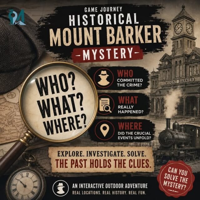 Coming Soon.
A new type of Journey in the Monoloci app to get you active physically and mentally, have heaps of fun solo or with a friend to delve into a true scenario in 1870's Mount Barker.This epic Whodunit will have you finding evidence, solving clues, visiting locations and submitting your accusation to uncover what went on at the Grays Inn back in 1875 with 2 lodgers.Was it a simple mistake, a cover up or something more sinister?Can you solve the Mystery in this Who/What/Where game?Game Journeys will launch on Monoloci soon.... watch this space.https://monoloci.app/journey/#Whodunit #mysterygame #monoloci #mountbarkersa #adelaidehills #gamejourney