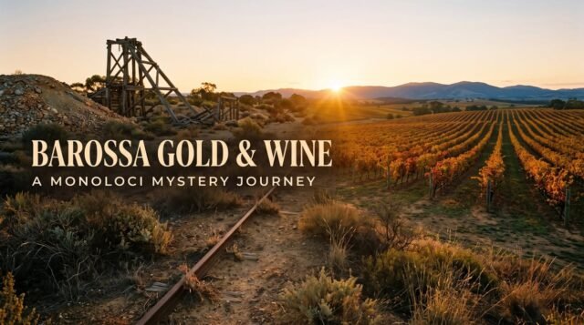 Our new Barossa Valley Mystery Journey is now live and its an epic story of what some wanted to be, and what others made happen!Starting in Williamstown, we follow the money from wannabe to literal roots in the ground foundational wealth... it all starts in the soil and ends up as liquid and liquidity.
Follow the journey of 'where the money went' and have some fun along the way as we visit diggings, lookouts, watering holes and palms for as long as the eye can see.
---
In 1868 a publican south of the Barossa found gold in the creek country, and within weeks four thousand people were digging in the hills behind Williamstown.Thirty years later a syndicate raised sixteen thousand pounds, built a forty-head crushing battery, invited the acting Premier to start the machines, and promised seventy-six ounces a week.The first crush produced seventy-four ounces in total. By the following January it was all over, and the money was simply gone.This is a full day following it. You'll stand in the diggings where the shafts and mullock heaps are still sitting in the scrub, whisper to someone a hundred and forty metres away across a curved dam wall and be heard perfectly, drink in a pub where a projectionist still turns up on Saturdays if you believe the locals, and put your hand on shiraz vines planted in 1847 that are still producing.It finishes at an estate where a barrel of wine has been set aside every year since 1878 without a single year missed — the only cellar on earth releasing a hundred-year-old wine every twelve months. The gold never made anyone in this valley rich. Come and find out what did.#visitsa #southaustralia #monoloci #barossavalley #BarossaValleyTours #MysteryJourney #selfguidedtour #tourismaustralia