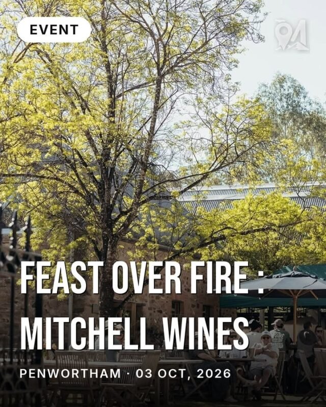 Fire, wine, and the Clare Valley — all in one afternoon.Mitchell Wines in Penwortham is hosting Feast over Fire — a day built around flame-cooked food, wine straight from the cellar, and live music set among the vines.This is the kind of afternoon that reminds you why the Clare does things differently. Smoke drifts across the hillside, there's something serious in your glass, and the food is cooked the way it should be — over open flame, no shortcuts. The wine's from right behind you and the music keeps things moving until you've lost track of time entirely.📅 03 Oct, 2026
📍 Penwortham, Clare ValleyTag someone who never says no to fire-cooked food and good wine.#visitsa #seesa #monoloci #clarevalley #sawine